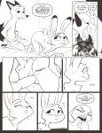  all_fours anthro anthro_on_anthro anthro_penetrated anthro_penetrating anthro_penetrating_anthro black_and_white butt canid canine comic disney doggystyle duo female fox from_behind_position hi_res interspecies judy_hopps lagomorph leporid male male/female mammal mistermead monochrome nick_wilde nude penetration penis pussy rabbit sex speech_bubble tailwag text vaginal vaginal_penetration zootopia 