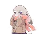  2018 4:3 anthro blush clothing dipstick_ears disney female judy_hopps lagomorph leporid mammal multicolored_ears purple_eyes rabbit rikuo_(artist) scarf solo zootopia 