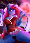  absurd_res anthro big_breasts bottomwear breasts clothing clothing_lift dialogue equid female friendship_is_magic hi_res horn huckser mammal membrane_(anatomy) membranous_wings moon my_little_pony night panties princess_luna_(mlp) skirt skirt_lift underwear winged_unicorn wings 