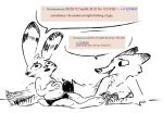  canid canine clothed clothing dialogue disney duo english_text fox jack_savage lagomorph leporid lying male mammal nick_wilde nobby_(artist) rabbit reclining speech_bubble text topless underwear zootopia 