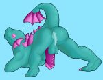  alexmauro407 anthro bodily_fluids claws digital_media_(artwork) dragon erection genital_fluids hi_res male male/male nintendo nude penis sex shovel_knight simple_background solo video_games 