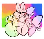  2019 4_fingers absurd_res anthro better_version_at_source big_butt breasts butt clothed clothing colored_sketch digital_media_(artwork) female fingers fur grin grookey group hair hi_res lagomorph largerest mammal nintendo nude open_mouth pok&eacute;mon pok&eacute;mon_(species) primate reptile scalie scorbunny simple_background smile sobble starter_trio sword_and_shield teeth tongue video_games white_background white_fur 