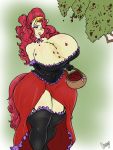  absurd_res anthro basket big_breasts breasts chango-tan cherry cherry_jubilee_(mlp) cleavage clothed clothing equid equine female food friendship_is_magic fruit garter_straps hi_res huge_breasts mammal mature_female my_little_pony plant thick_thighs wide_hips 