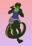  2019 4_toes 5_fingers absurd_res anthro barefoot breasts clothed clothing digital_media_(artwork) eyebrows eyelashes female fingers hi_res looking_at_viewer non-mammal_breasts reptile scalie smile snake solo takiminada toes tongue 
