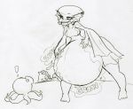  belly big_belly breasts female humanoid marine monochrome nintendo ocarina_of_time princess_ruto simple_background sketch the_legend_of_zelda unknown_artist video_games vore white_background zora 