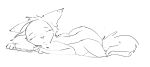  ambiguous_gender anthro black_and_white canid canine disney duo eyes_closed eyewear female fox glasses lagomorph leporid lying mammal monochrome nude pillow rabbit sketch sleeping violet_hopps zhan zootopia 