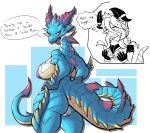  2019 anthro baronflint big_breasts blue_scales breasts butt cygames dragalia_lost dragon female horn mercury_(dragalia_lost) nintendo nipples nude pussy scales solo video_games 