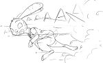  black_and_white bullet clothed clothing disney dust_cloud hi_res jack_savage lagomorph leporid male mammal monochrome open_mouth rabbit running screaming scut_tail sketch solo suit tongue zhan zootopia 