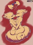  2019 abstract_background anthro anthro_on_anthro arctic_fox bodily_fluids butt_tuft canid canine cheek_tuft chest_tuft color_swatch cutaway disney duo elbow_tufts embrace eyes_closed fangs female female/female fox head_tuft hi_res juantriforce042 kissing knee_tuft making_out mammal nude outline red_background restricted_palette saliva selfcest shoulder_tuft simple_background skye_(zootopia) square_crossover string sweat tuft zootopia 