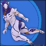  1:1 2019 3d_(artwork) absurd_res alien big_breasts big_butt blender_(software) breasts butt digital_media_(artwork) female gentle_puppet hi_res levitating levitation looking_at_viewer machine not_furry signature simple_background solo tenno thick_thighs video_games warframe watermark wide_hips wisp_(warframe) 