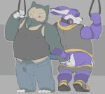  anthro big_the_cat blush bulge clothed clothing duo fingering gearfangred grope male male/male nintendo overweight overweight_male pok&eacute;mon pok&eacute;mon_(species) public snorlax sonic_(series) subway video_games 