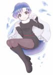  bishoujo_senshi_sailor_moon blue_eyes boots casual fuchikomachan highres mizuno_ami purple_hair sailor_mercury short_hair thigh_boots thighhighs 