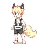  2018 animal_humanoid blue_eyes bokustar_fox canid canid_humanoid canine canine_humanoid fox_humanoid humanoid low_res male mammal mammal_humanoid simple_background solo standing white_background young 