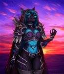  absurd_res anthro armor blizzard_entertainment canid canine canis digital_media_(artwork) female freya_(zionsangel) hi_res laina mammal sunset sylvanas video_games warcraft wolf 