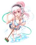  bikini cleavage headphones sonico super_sonico swimsuits underboob v-mag wet 