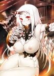  armor blood bottomless breasts fuya_(tempupupu) horns kantai_collection monster nipples no_bra seaport_hime torn_clothes 