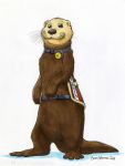  2018 ambiguous_gender brown_fur clothing fur hi_res lutrine mammal mustelid open_mouth sea_otter toonfx whiskers 