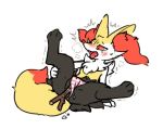  2019 black_fur blush bodily_fluids braixen breath butt canid canine claws clothing digital_media_(artwork) fangs female feral fur fur_markings genital_fluids half-closed_eyes huff inner_ear_fluff looking_away lying mammal markings masturbation nintendo on_back on_ground open_mouth panties pattern_clothing pattern_underwear pok&eacute;mon pok&eacute;mon_(species) presenting pussy pussy_juice red_eyes red_fur red_markings red_nose shaking sillywolf simple_background solo stick striped_clothing striped_panties striped_underwear stripes sweat sweatdrop tail_markings tongue trembling underwear video_games white_background white_fur yellow_fur 