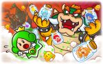  1boy 5girls bottle bowser brooch captured castle cork crown dress evil evil_eyes evil_smile female gloves hair male mario_(series) multiple_girls nintendo official_art open_mouth royalty scared smoke sparkle sparkles spiked_bracelet sprixie sprixie_princess super_bell super_mario_3d_world super_mario_bros. teeth tongue wings 