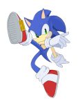  3:4 action_pose anthro blue_fur clothing eulipotyphlan footwear fur gloves green_eyes grin handwear hedgehog hi_res kalk427 male mammal nintendo pose shoes simple_background smile solo sonic_(series) sonic_the_hedgehog super_smash_bros. super_smash_bros._ultimate video_games white_background 