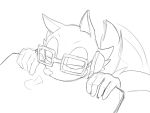  4:3 anthro canid canine canis custom_character_(sonic_forces) eyes_closed eyewear glasses kalk427 male mammal sketch solo sonic_(series) sonic_forces tailwag wolf 