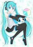  1girl absurdres aqua_eyes aqua_hair boots hatsune_miku highres thigh_boots thighhighs twintails vocaloid yuta1147 