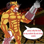  cyber_demon demon doom gaming hi_res male muscular solo speech_bubble text video_games 