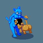  1:1 2019 animated anthro anthro_on_anthro anthro_penetrated anthro_penetrating anthro_penetrating_anthro anus balls balls_deep bdsm big_butt black_hair blue_background blue_fur blue_nipples bodily_fluids bondage bouncing_breasts bound breasts brown_fur brown_nipples butt butt_expansion cartoon_network clenched_teeth crossgender cum cum_ballooning cum_in_ass cum_in_mouth cum_inflation cum_inside cum_leaking cum_on_feet cum_on_ground cum_splatter digital_media_(artwork) domestic_cat excessive_cum felid feline felis female female_penetrated forced fur genital_fluids glistening glistening_breasts glistening_butt hair huge_butt inflation intersex intersex/female intersex_penetrating kitty_katswell lifted_by_tail mammal nickelodeon nicole_watterson nipples open_mouth oral oral_penetration orgasm penetration pixel_(artwork) pussy restrained sex simple_background t.u.f.f._puppy tail_grab tail_pull teeth the_amazing_world_of_gumball toilet_man 