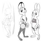  anthro bonnie_hopps clothing daughter dipstick_ears disney duo female garter_belt garter_straps judy_hopps lagomorph leporid lingerie mammal mirror mother multicolored_ears panties parent rabbit robcivecat sketch smile standing underwear zootopia 