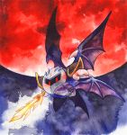  kirby_(series) meta_knight nintendo red_eyes super_smash_bros. sword traditional_media watercolor_(medium) weapon wings 