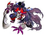  2018 bone boots cape claws clothing footwear hat headgear headwear male melee_weapon monster pirate_hat pirate_master_(shantae) red_eyes shantae_(series) simple_background solo sword teeth twistedterra undead video_games wayforward weapon 