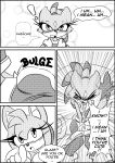  amy_rose blaze_the_cat blood blush bodily_fluids bulge comic domestic_cat eulipotyphlan felid feline felis hedgehog hi_res mammal nosebleed screentones sonic_(series) white_crest 