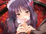  censored clothed fellatio fujikura_yuu kneeling looking_at_viewer maid maid_headdress oral penis pov pov_eye_contact princess_lover ribbon tongue 