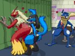  &lt;3 4:3 against_wall anal anal_penetration animal_genitalia animal_penis anthro anthro_on_anthro anthro_penetrated anthro_penetrating anthro_penetrating_anthro blaziken blue_fur butt digital_media_(artwork) erection fur greninja group hand_on_penis inside locker_room looking_back lucario male male/male male_penetrated male_penetrating masturbation nintendo nude penetration penile penile_masturbation penis phosaggro pixel_(artwork) pok&eacute;mon pok&eacute;mon_(species) public sex sitting standing video_games voyeur 