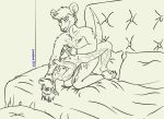  absurd_res bed fornication giraffe giraffid hi_res jameslewis line_art male male/male mammal murid murine rat rodent sex sketch tagme 