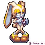  1girl ahegao anthro cream_the_rabbit cum cum_drip cum_on_body dress dress_lift ejaculation eyelashes female female_focus fur furry gloves hotred is_(artist) legs legs_together long_ears looking_at_viewer navel orange_eyes pixel_art pussy rabbit sega shoes solo solo_focus sonic_(series) tail tail_tuft tongue tongue_out vagina web_address 