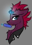  2019 arjinmoon broken_horn equid female feral fizzlepop_berrytwist_(mlp) food hair hi_res horn licking looking_at_viewer magic mammal my_little_pony my_little_pony_the_movie popsicle solo tempest_shadow_(mlp) tongue tongue_out unicorn 