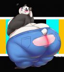  blush bottomwear butt clothing giant_panda gillpanda hi_res jeans mammal pants solo ursid 