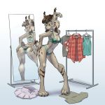  1:1 anthro bra breasts canadian_lynx claws clothing digital_media_(artwork) feet felid feline female fur green_eyes hi_res ileya lynx mammal nicole_(nicnak044) panties paws pose smile solo toes underwear 