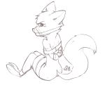  2018 alec8ter anthro arctic_fox bound canid canine disney female fox gag looking_back mammal sitting sketch skye_(zootopia) solo zootopia 