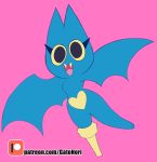  2019 absurd_res adorabat anthro blue_body breasts chiropteran female hi_res looking_at_viewer mammal mao_mao:_heroes_of_pure_heart norithecat nude open_mouth pink_background simple_background smile solo standing teeth tongue wide_hips wings 