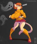  2019 anthro big_breasts big_nipples breasts cosplay eyewear felid feline glasses hanna-barbera huge_breasts katrina_fowler llmixll mammal nipples scooby-doo_(series) velma_dinkley 