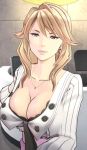  ai:_the_somnium_files blonde_hair breasts cleavage enshu_ritsuko green_eyes jewelry kozaki_yuusuke necklace necktie office_lady official_art smile 