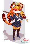  breasts clothing d&ograve;u draw-till-death felid feline female hi_res mammal pantherine school_uniform tiger uniform xingzuo_temple 