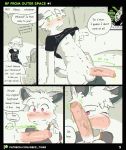  2019 absurd_res anthro balls blush comic duo english_text erection foxxx321 green_eyes hi_res humanoid_penis male male/male penis red_eyes text tongue tongue_out 