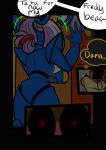  2014 animatronic blood bodily_fluids butt female five_nights_at_freddy&#039;s five_nights_at_freddy&#039;s_2 freddy_(fnaf) lagomorph leporid machine male mammal nosebleed rabbit red_eyes renee-moonveil robot toy_bonnie_(fnaf) video_games 