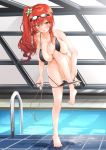  azur_lane bikini breast_hold macchiato_(jae-min_cho) panty_pull swimsuits undressing wet zara_(azur_lane) 