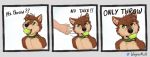  anthro ball canid canine canis collar comic dialogue disembodied_hand domestic_dog duo english_text hi_res human male mammal meme simple_background solo_focus tennis_ball text wagnermutt white_background 