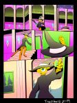  anthro blush clothing comic detailed_background digital_media_(artwork) felid fire forest fur halloween haunted hi_res holidays inktober inside introduction magic_user male mammal mansion outside pantherine smile solo tiger tigertooth tree witch 