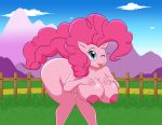  &lt;3 absurd_res anthro bent_over big_breasts breasts color-spark equid equine female friendship_is_magic hi_res mammal my_little_pony nude outside pinkie_pie_(mlp) tongue tongue_out 